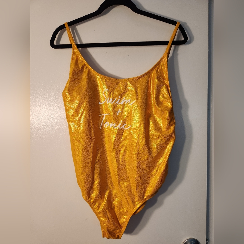 NWT No Boundaries Size 15-17 Gold Women's Swimsuit
